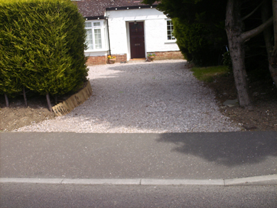 driveway crushed pink limestone finish