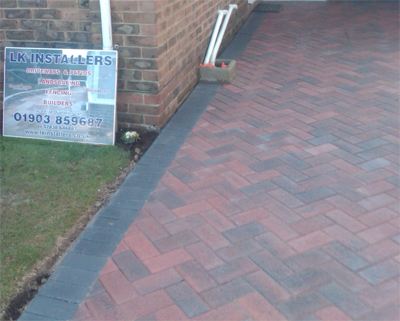 driveway worthing blockpaving red charcoal