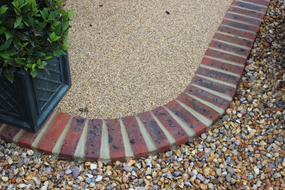 resin bound path brickedge shingle car stand